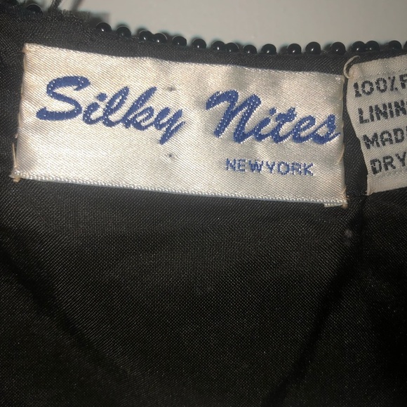 Silky Nights New York 100% silk Black Textured Open Front Blazer. Gently used - Picture 4 of 8